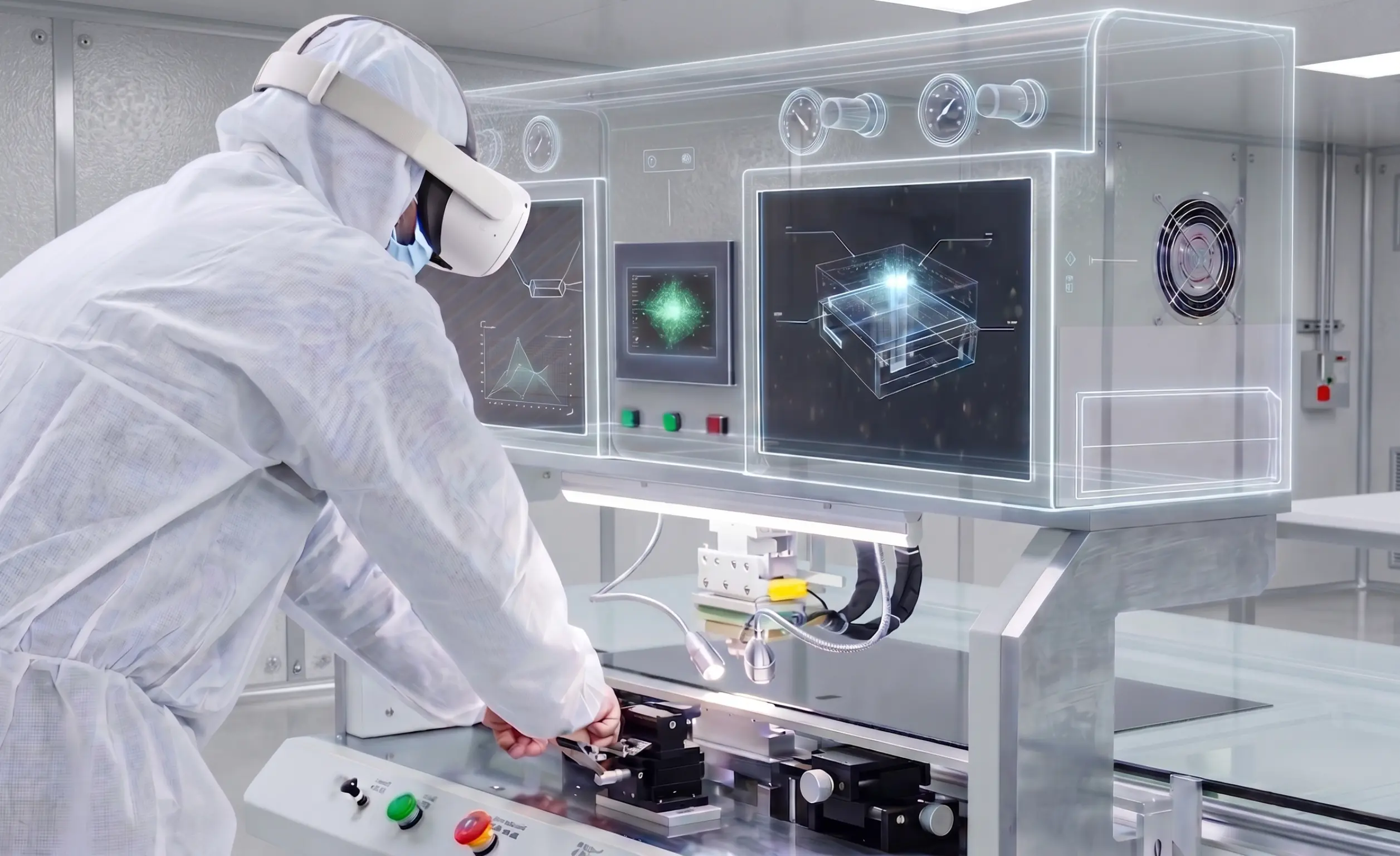 The Engineer wearing Meta Quest 3 for semiconductor equipment training